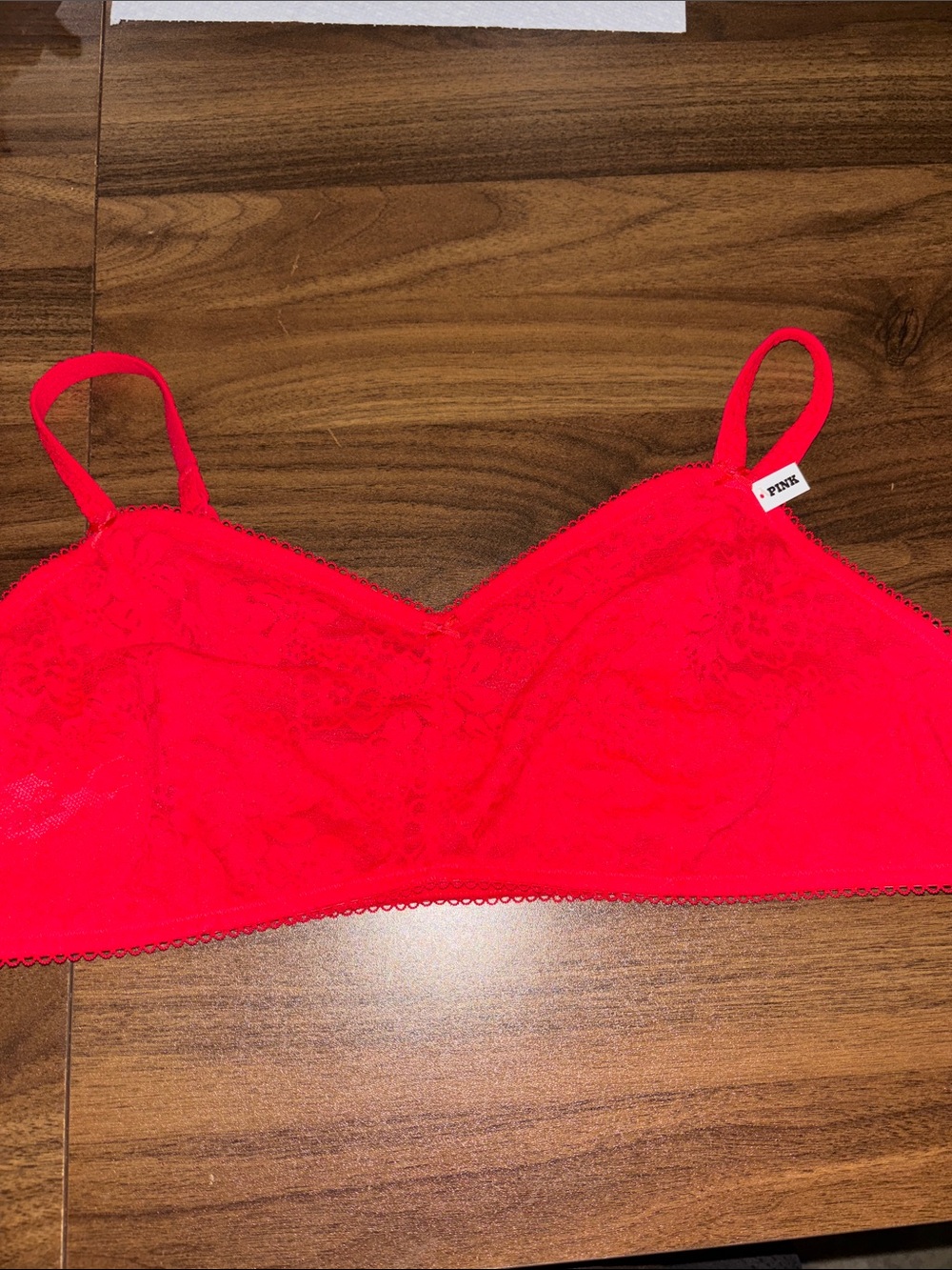 PINK Victoria's Secret red Lace Bralette